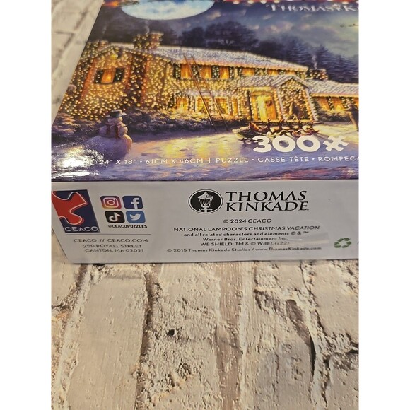 300pc Oversized Thomas Kincade National Lampoon's Christmas Vacation Puzzle, New - Picture 3 of 4